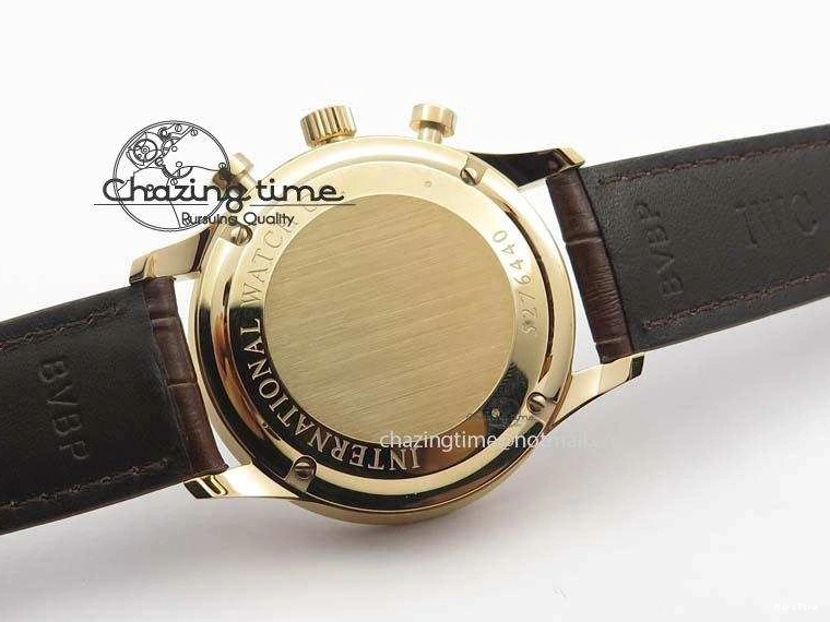 MIROTIME 0416 Portuguese Chrono RG IW371480 ZF 1:1 Best Edition White Dial On Brown Leather Strap A7750 V HighPerformance 7266